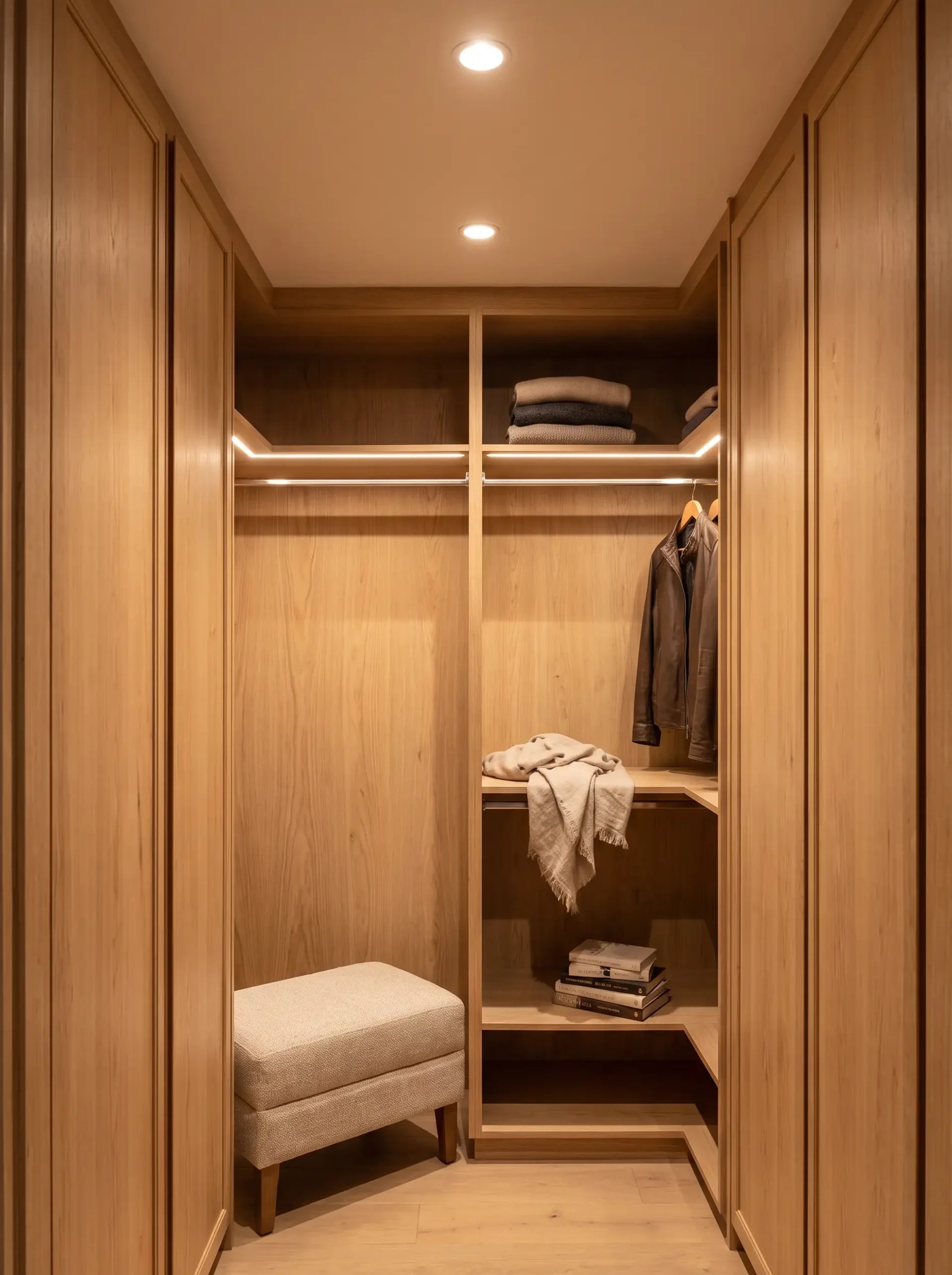 Walk-in closet a medida roble claro Häbita Furniture