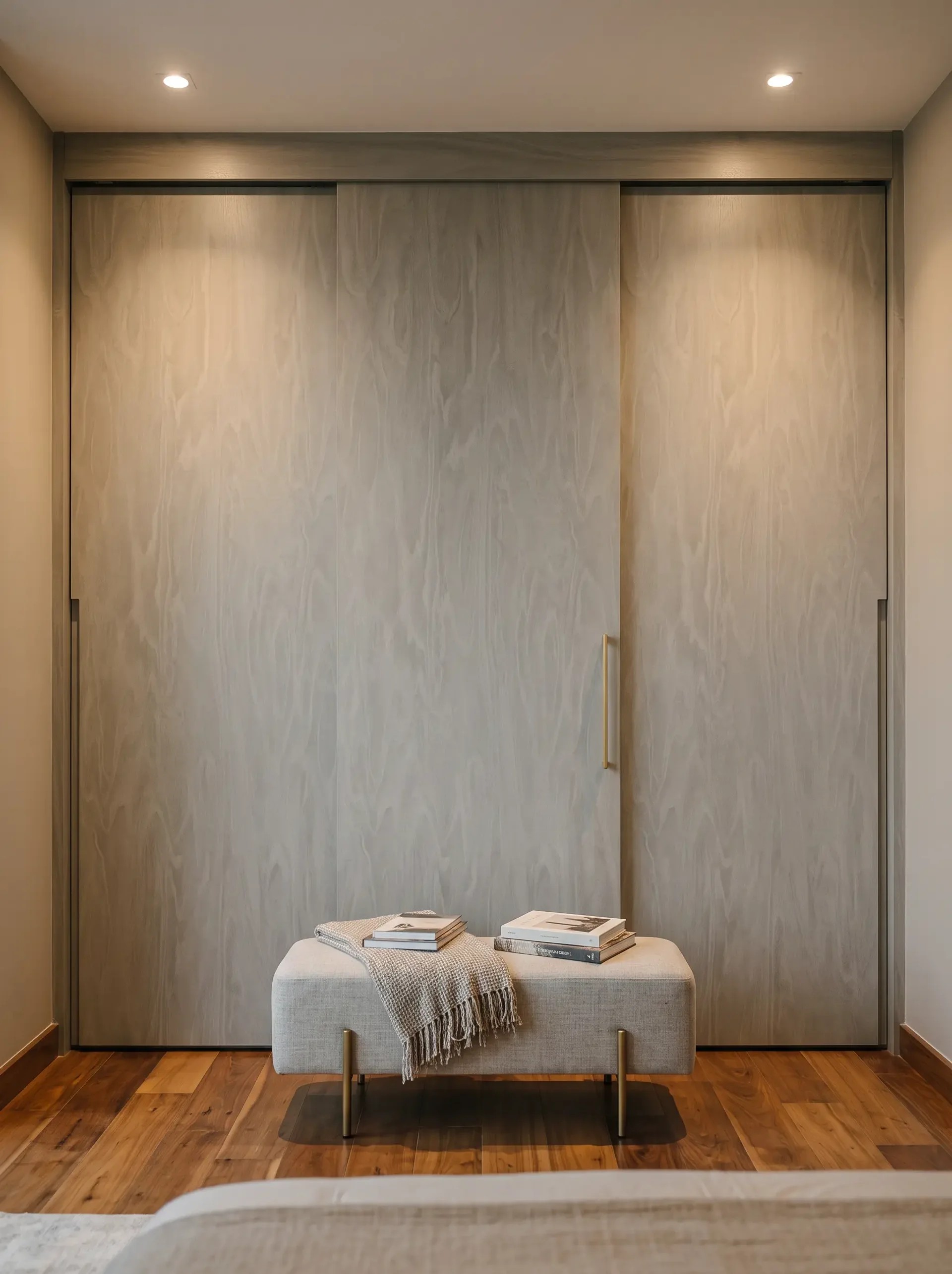 Closet a medida color okume claro fabricado por Häbita Furniture