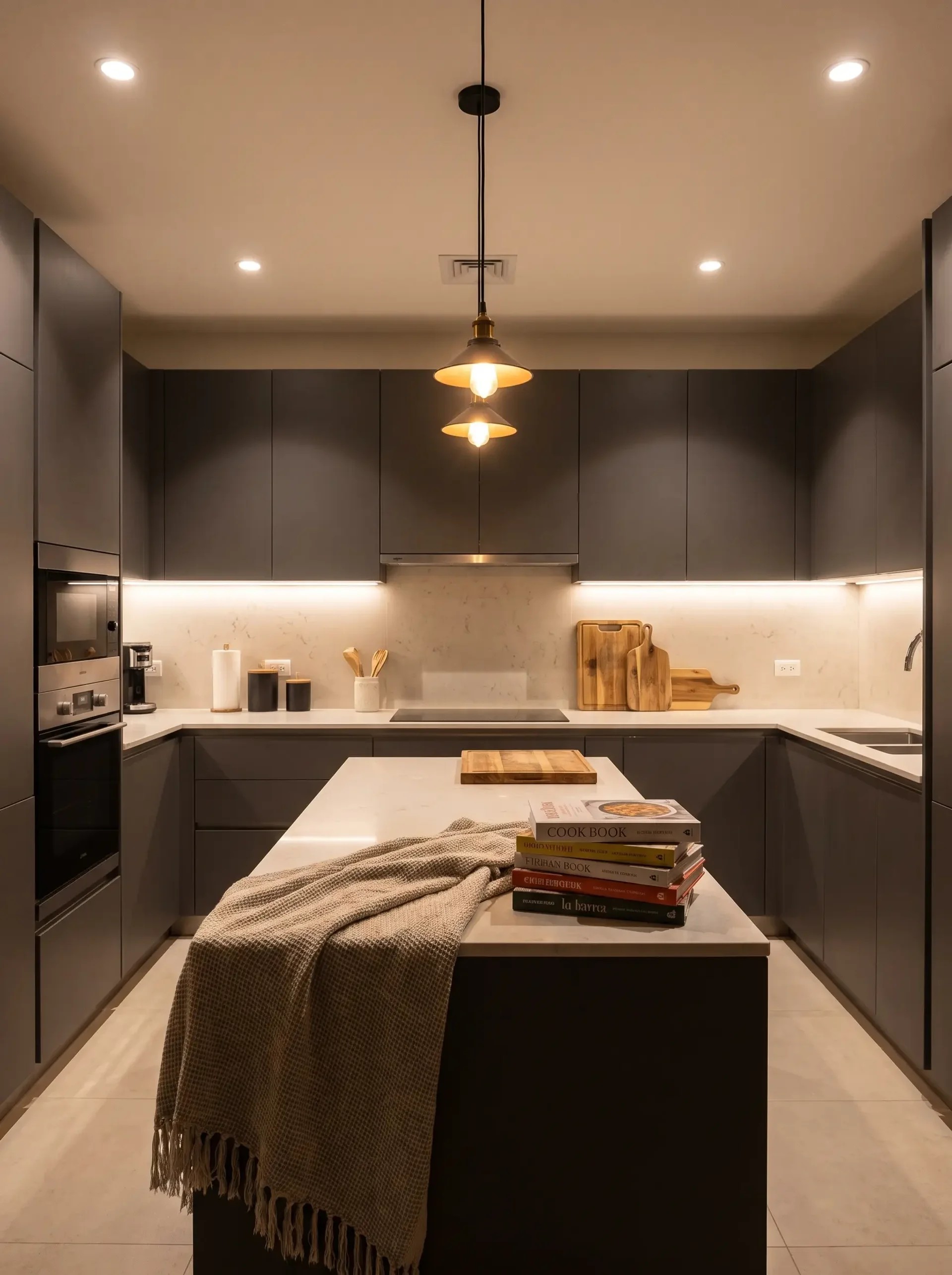 Cocina a medida gris carbón fabricada por Häbita Furniture